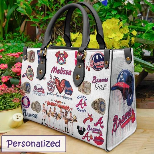 Atlanta Braves Black Women Leather Hand Bag