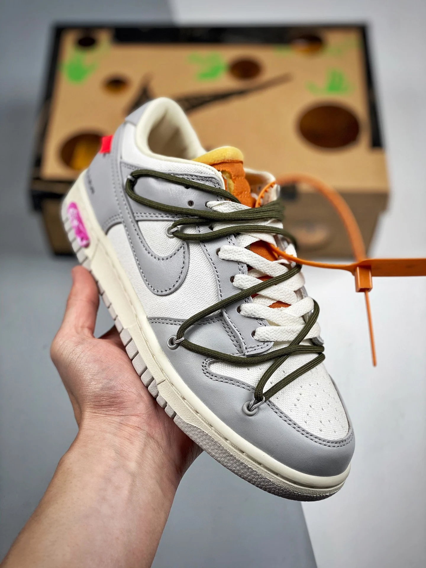 Off-White x Nike Dunk Low 9 of 50 Sail Neutral Grey For Sale