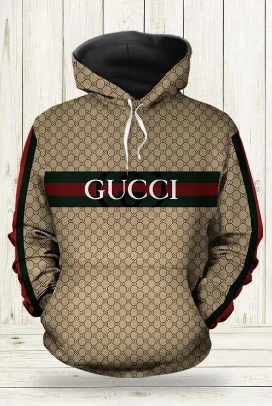 Gucci Brown Stripe Type 118 Hoodie Outfit Fashion Brand Luxury