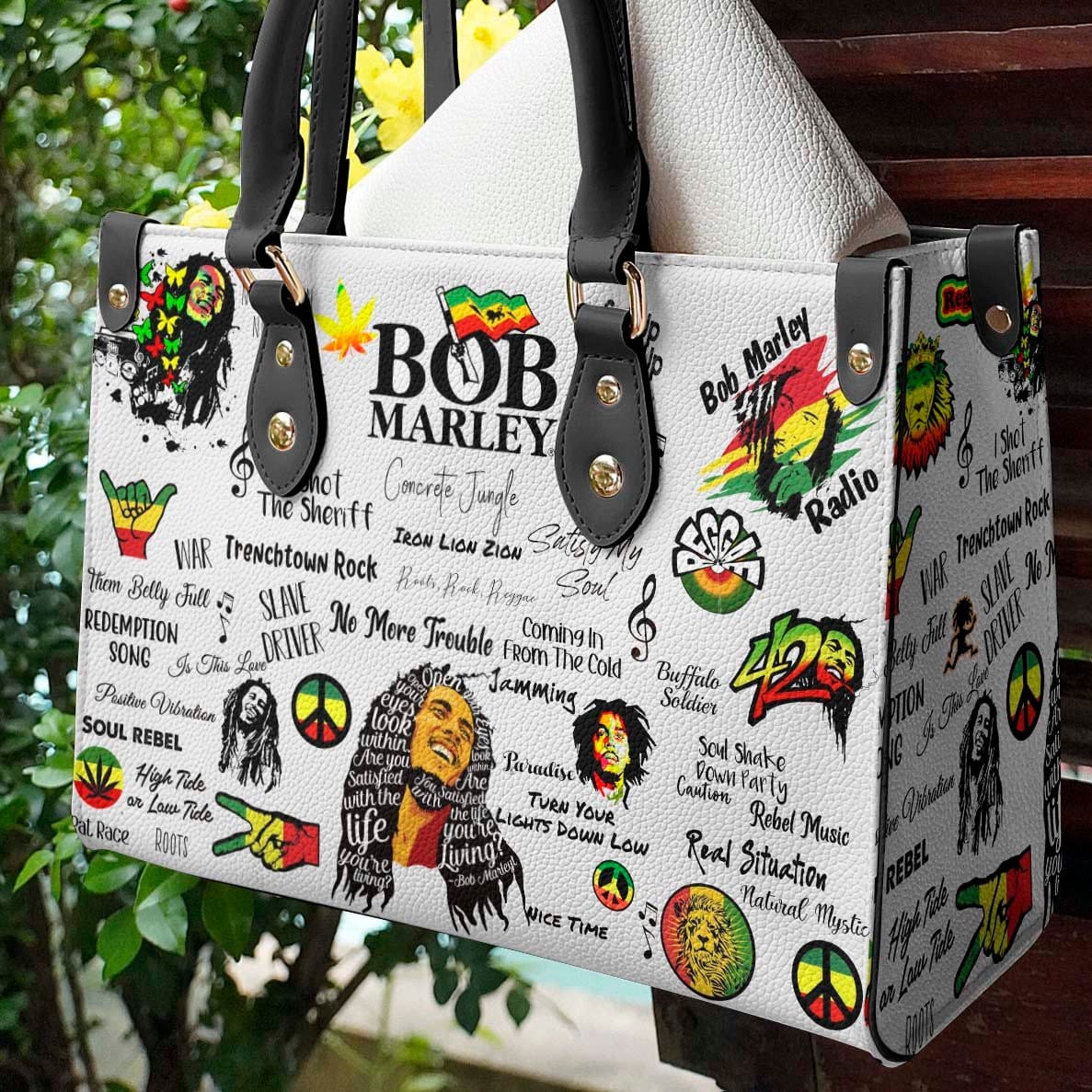 Bob Marley Black Women Leather Hand Bag