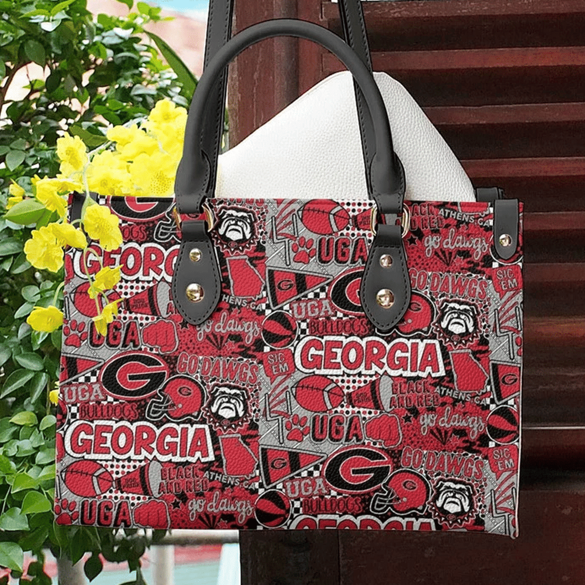 Georgia Bulldogs Women Leather Hand Bag