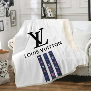 Louis Vuitton White Fleece Blanket Home Decor Luxury Fashion Brand