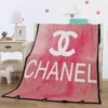 Chanel White Logo Fleece Blanket Luxury Home Decor Fashion Brand