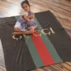 Gucci Logo Fleece Blanket Luxury Home Decor Fashion Brand