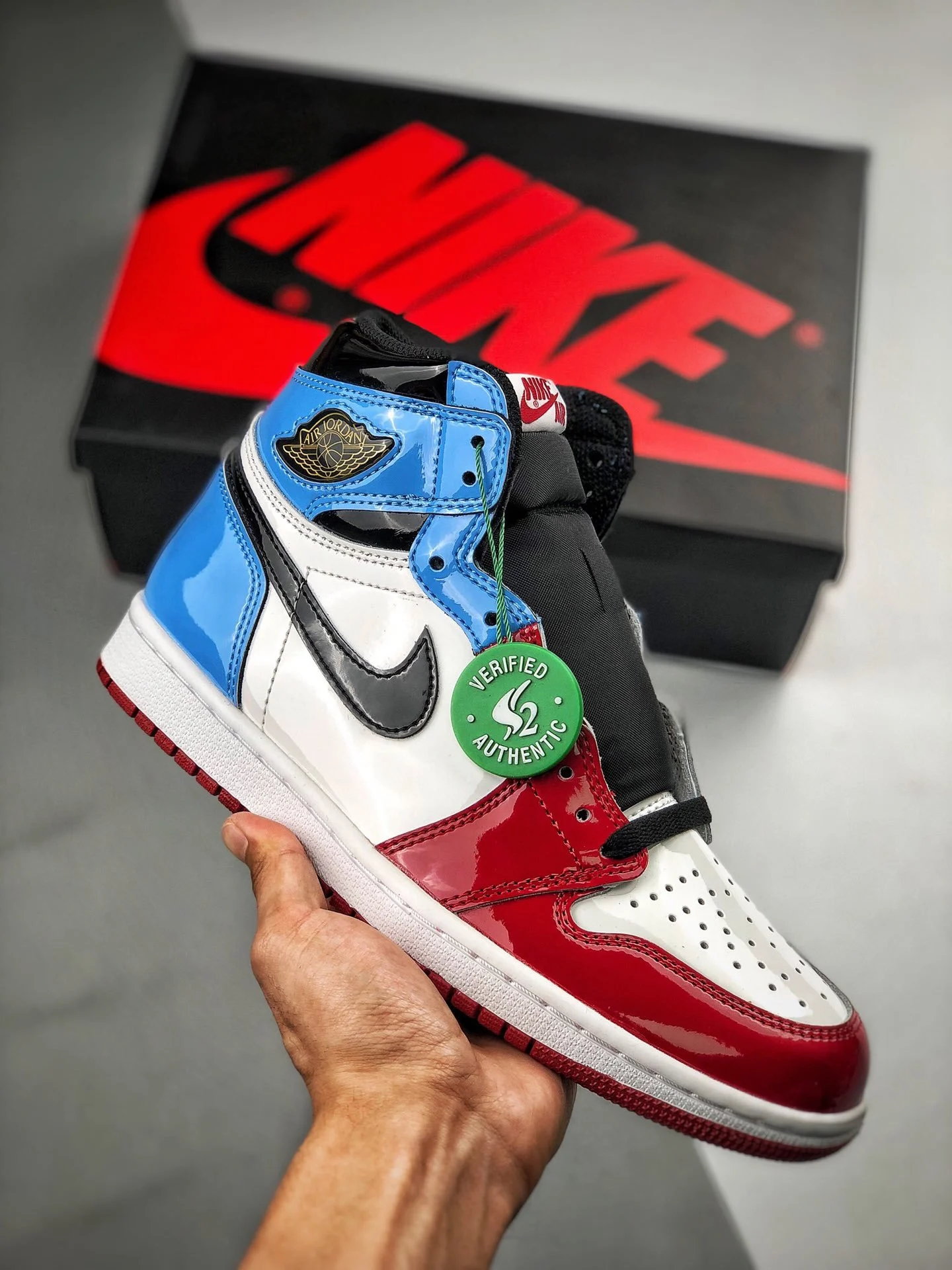 Air Jordan 1 High OG Fearless White University Blue-Varsity Red-Black