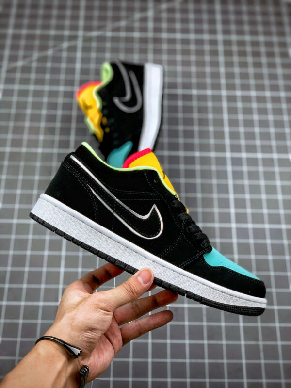 Air Jordan 1 Low Black Yellow Turquoise For Sale