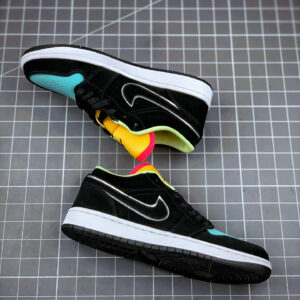 Air Jordan 1 Low Black Yellow Turquoise For Sale