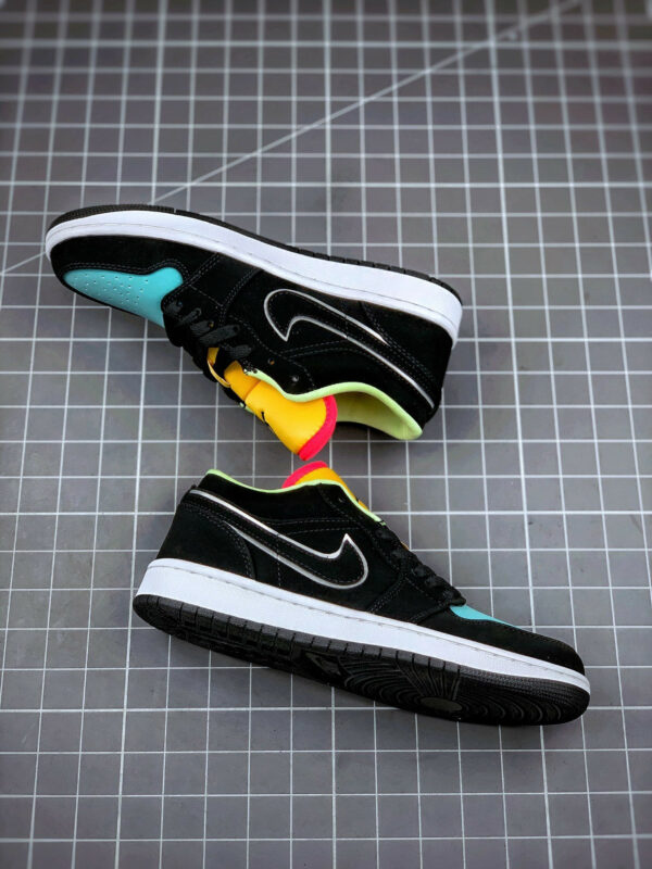 Air Jordan 1 Low Black Yellow Turquoise For Sale