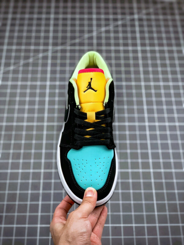 Air Jordan 1 Low Black Yellow Turquoise For Sale