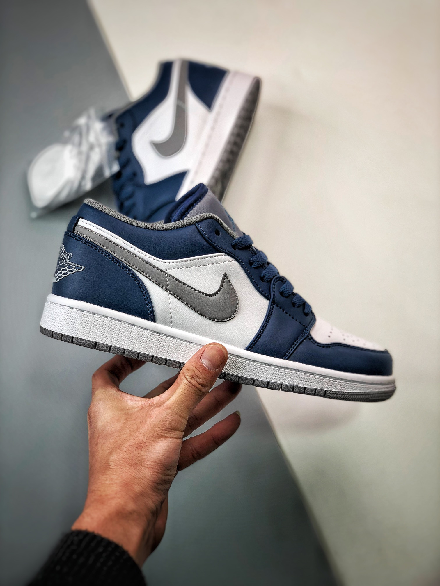 Air Jordan 1 Low True Blue White Cement Grey 553558-412 For Sale