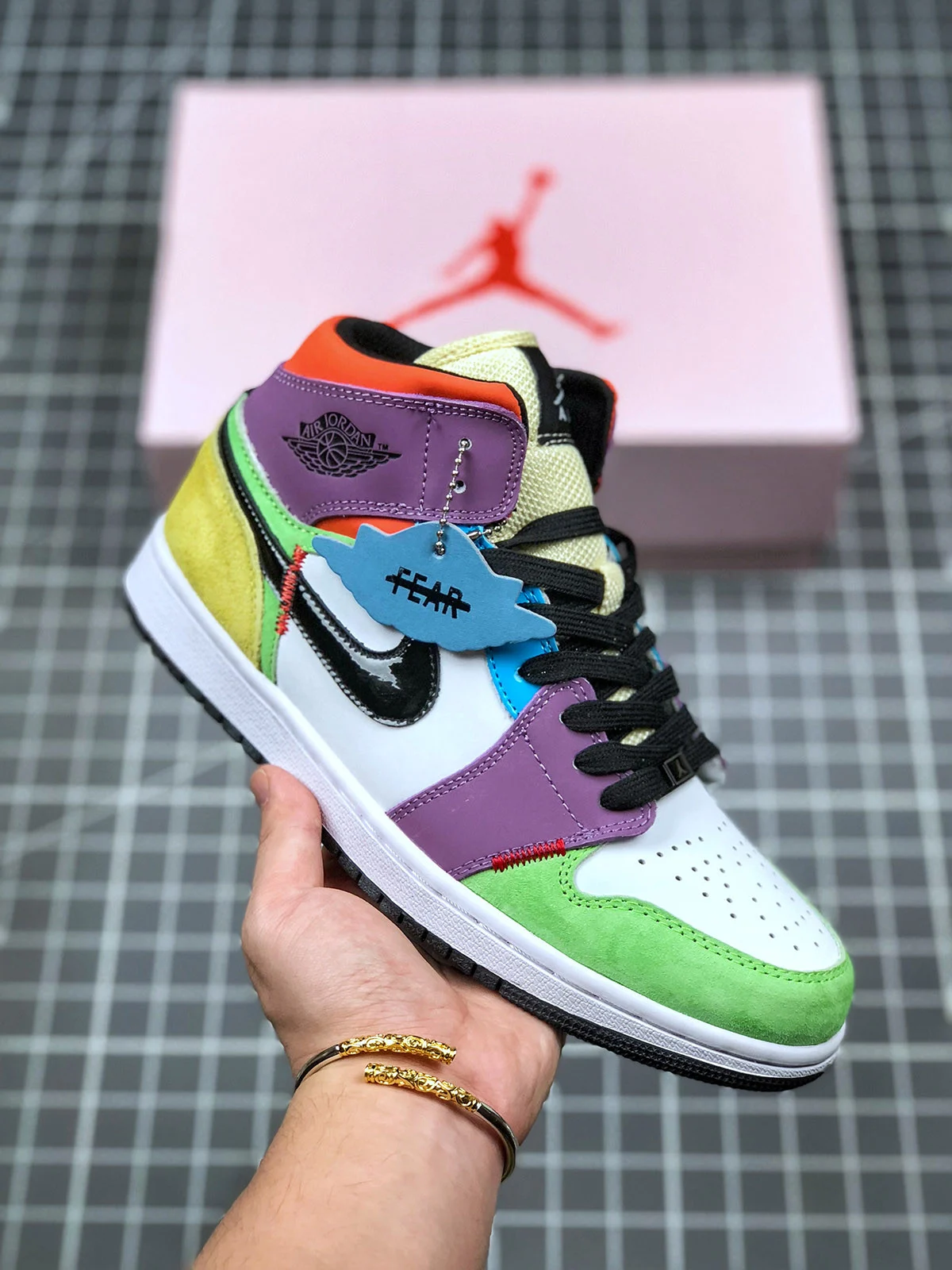 Air Jordan 1 Mid Multicolor Lightbulb CW1140-100 For Sale