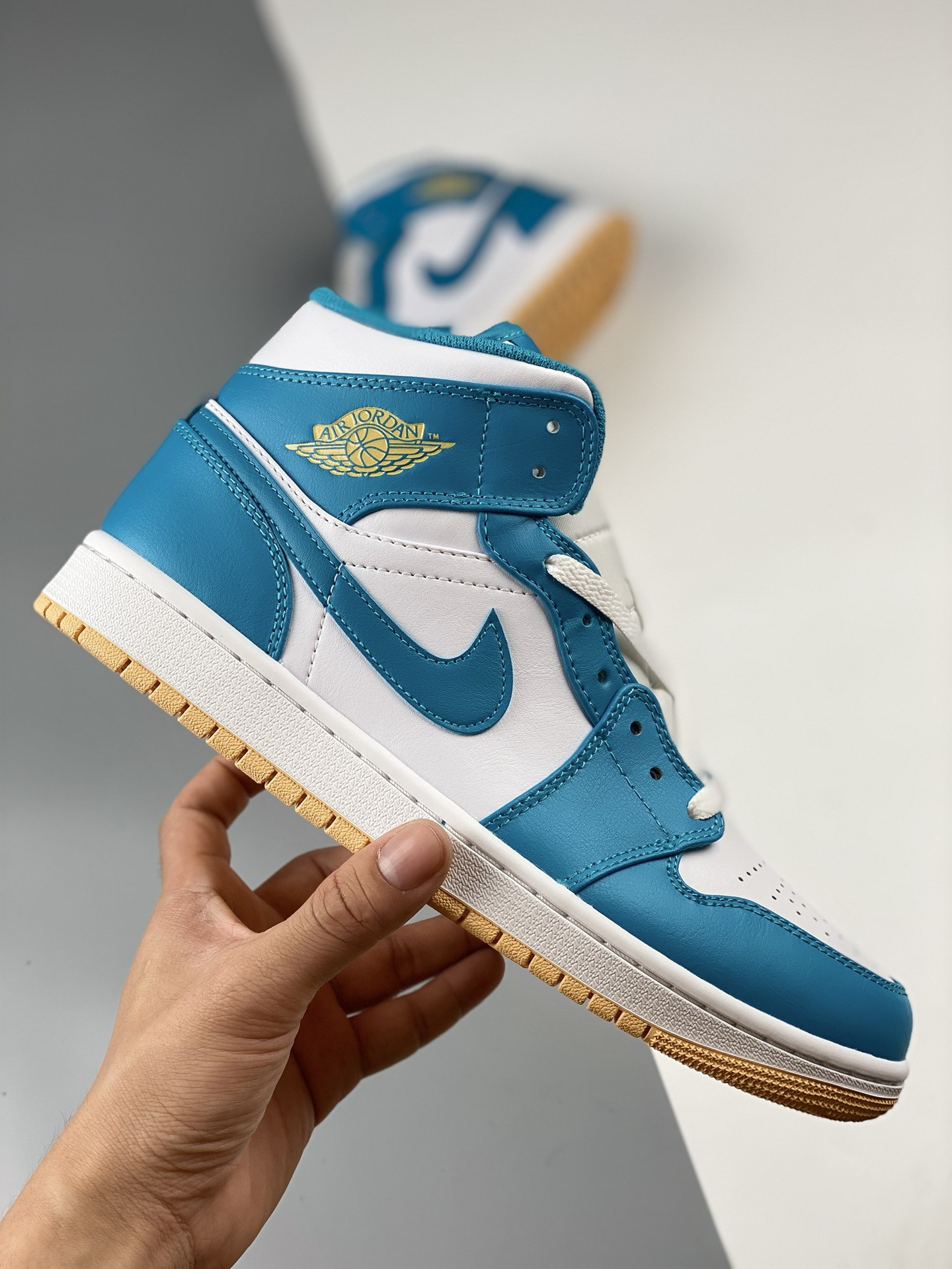 Air Jordan 1 Mid Aquatone Celestial Gold-White DQ8426-400 For Sale