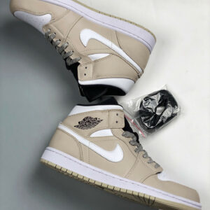 Air Jordan 1 Mid Desert Sand Black White 554724-047 For Sale