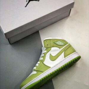 Air Jordan 1 Mid Green Python White Vivid Green DV2959-113 For Sale