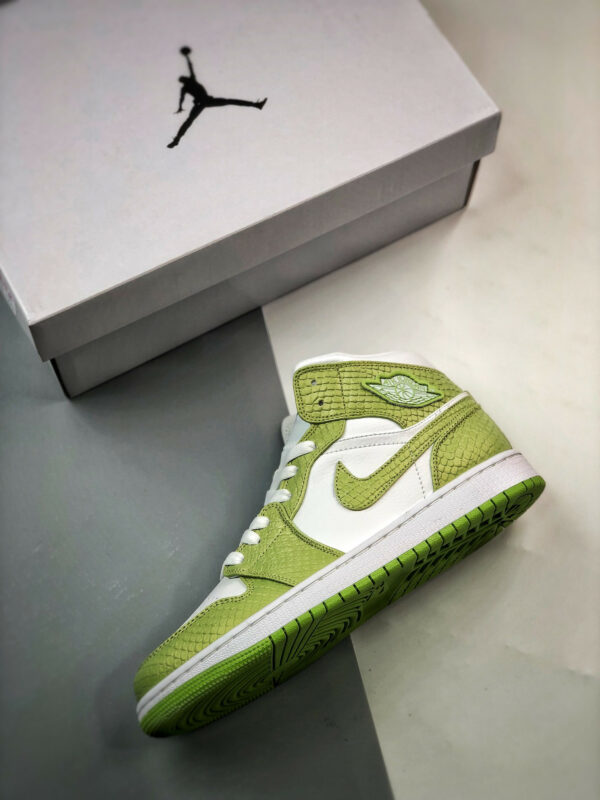 Air Jordan 1 Mid Green Python White Vivid Green DV2959-113 For Sale