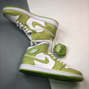 Air Jordan 1 Mid Green Python White Vivid Green DV2959-113 For Sale