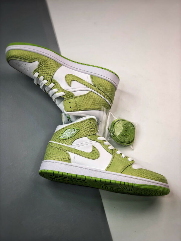 Air Jordan 1 Mid Green Python White Vivid Green DV2959-113 For Sale