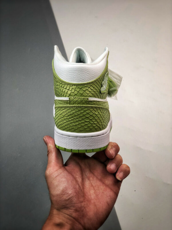 Air Jordan 1 Mid Green Python White Vivid Green DV2959-113 For Sale