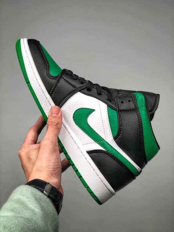 Air Jordan 1 Mid Pine Green White-Black-University Red On Sale