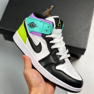 Air Jordan 1 Mid Purple Teal Green 554725-175 For Sale