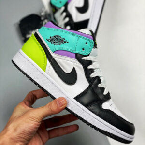 Air Jordan 1 Mid Purple Teal Green 554725-175 For Sale