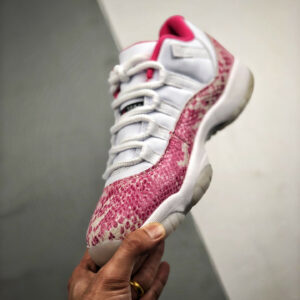 Air Jordan 11 Low WMNS Pink Snakeskin White Watermelon-Black