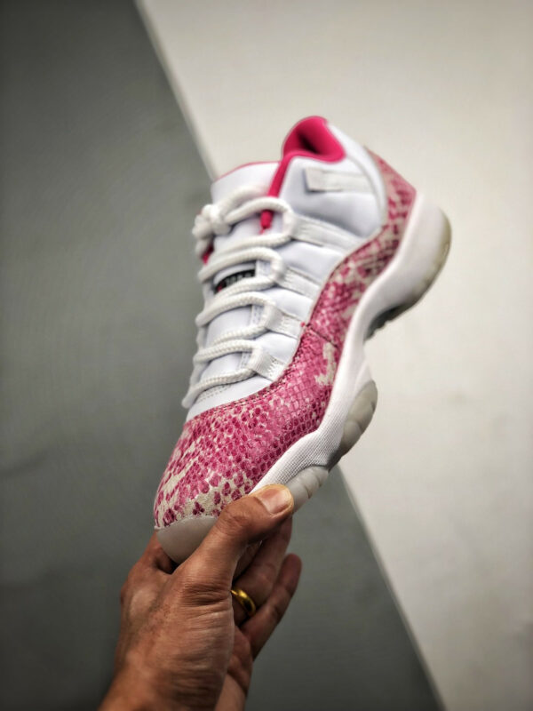 Air Jordan 11 Low WMNS Pink Snakeskin White Watermelon-Black