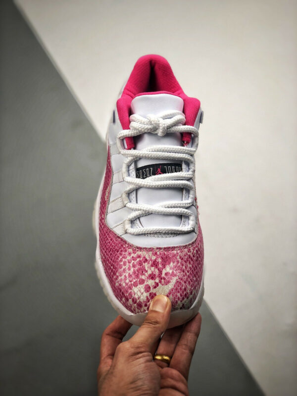 Air Jordan 11 Low WMNS Pink Snakeskin White Watermelon-Black