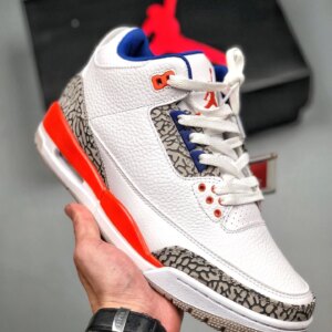 Air Jordan 3 Knicks White Old Royal-University Orange-Tech Grey For Sale