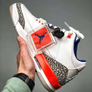 Air Jordan 3 Knicks White Old Royal-University Orange-Tech Grey For Sale