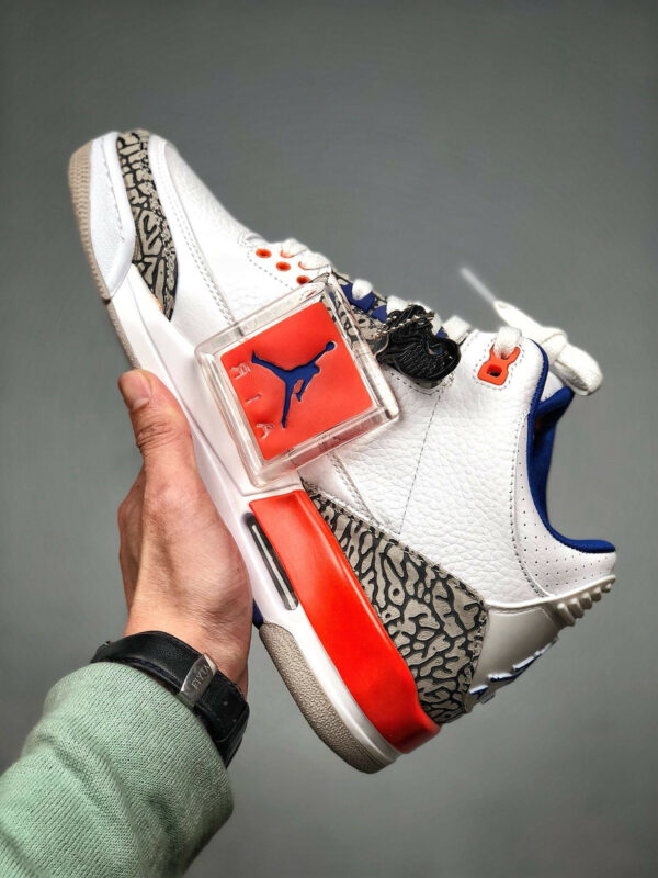 Air Jordan 3 Knicks White Old Royal-University Orange-Tech Grey For Sale