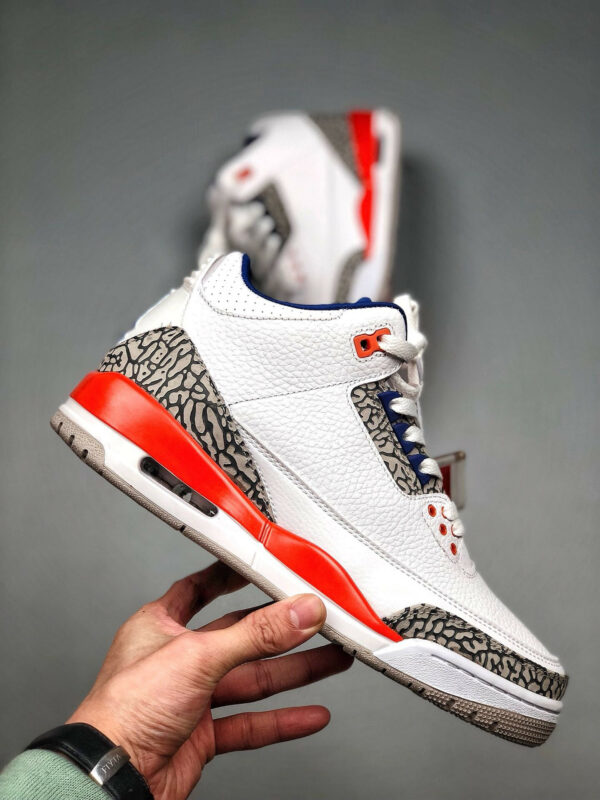 Air Jordan 3 Knicks White Old Royal-University Orange-Tech Grey For Sale