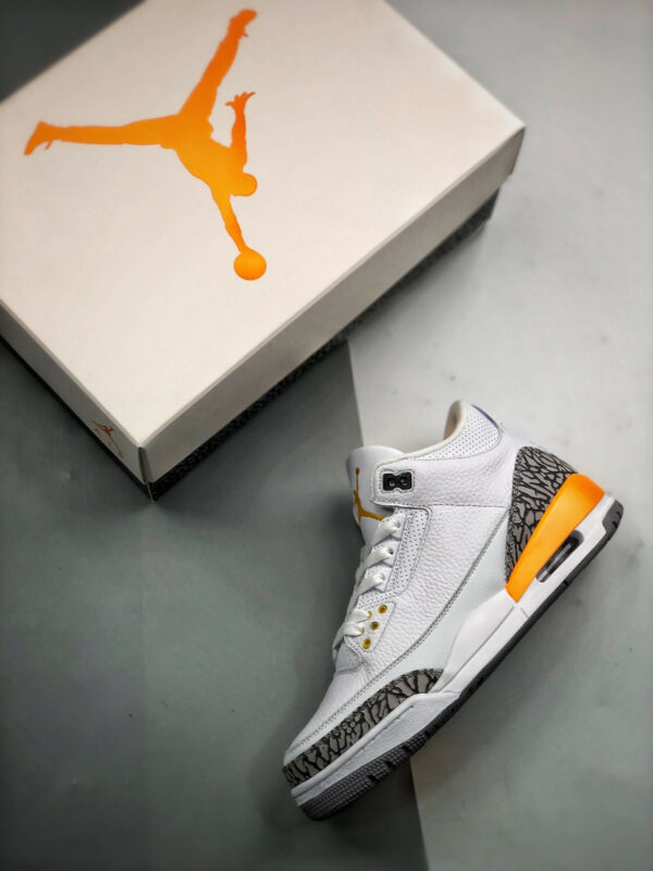 Air Jordan 3 White Laser Orange-Cement Grey-Black For Sale