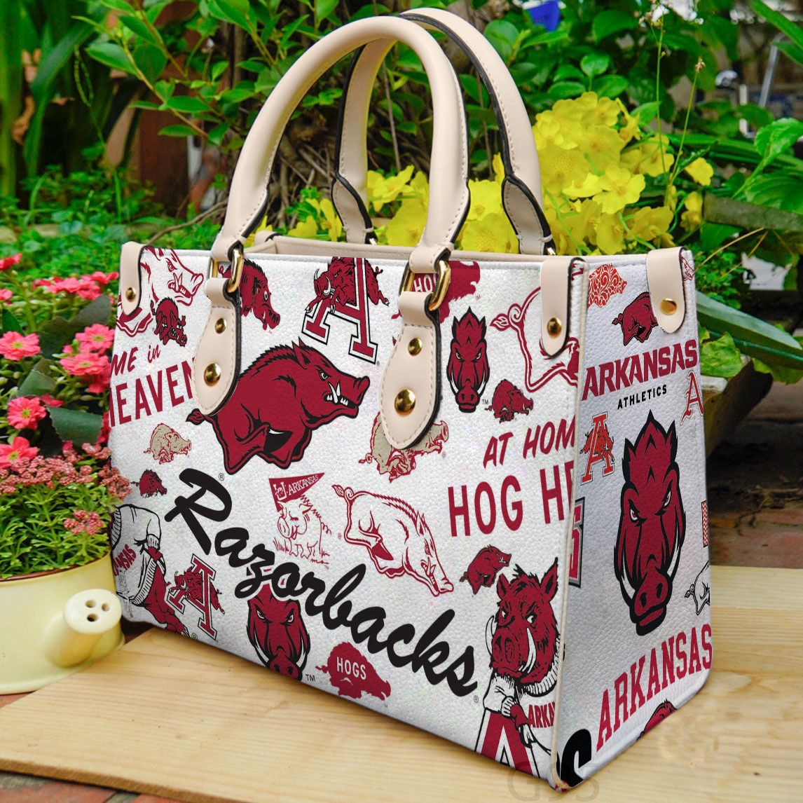 Arkansas Razorbacks Women Leather Hand Bag