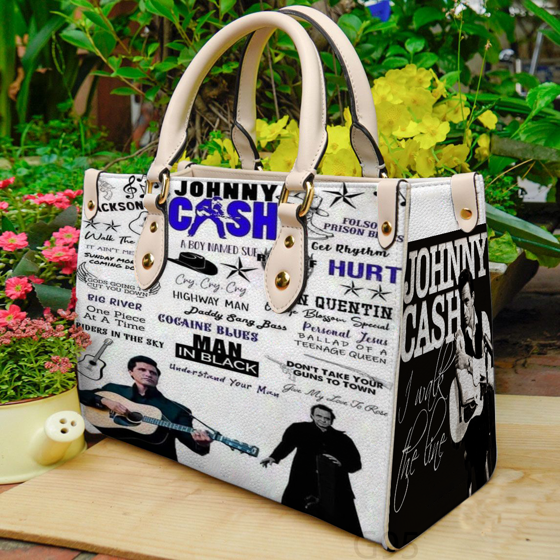 Johnny Cash 2 Women Leather Hand Bag