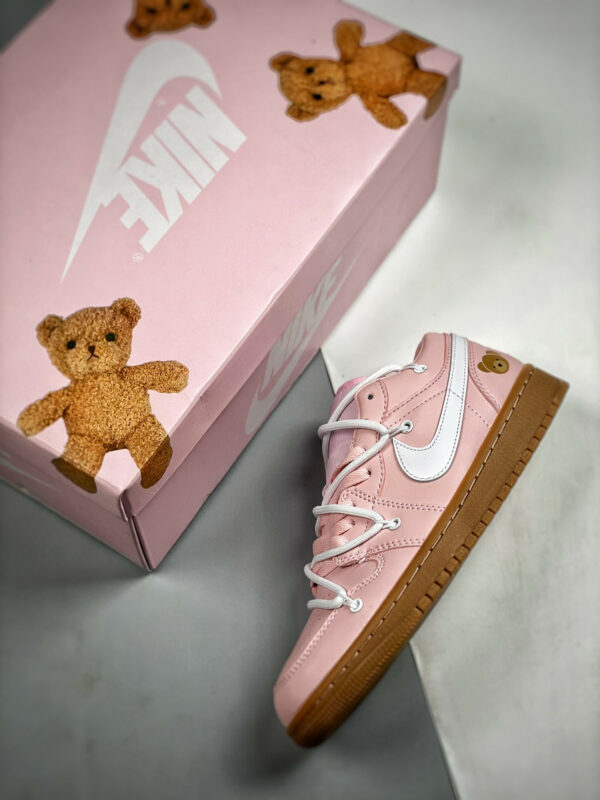 Custom Air Jordan 1 Low Arctic Pink White-Gum Light Brown For Sale