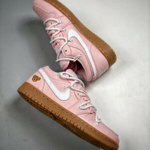 Custom Air Jordan 1 Low Arctic Pink White-Gum Light Brown For Sale