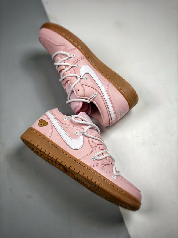 Custom Air Jordan 1 Low Arctic Pink White-Gum Light Brown For Sale