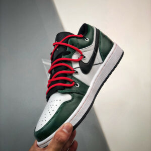 Custom Air Jordan 1 Low Pine Green White Black For Sale