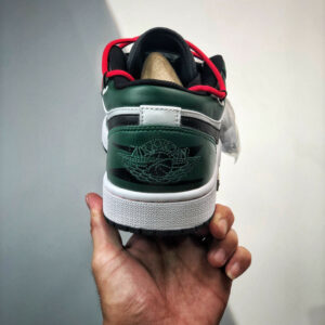 Custom Air Jordan 1 Low Pine Green White Black For Sale