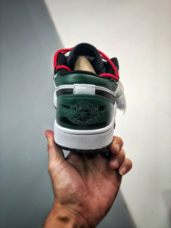 Custom Air Jordan 1 Low Pine Green White Black For Sale