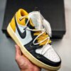 Custom Air Jordan 1 Low White Black Yellow For Sale