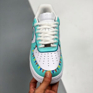 Custom Nike Air Force 1 White Green For Sale