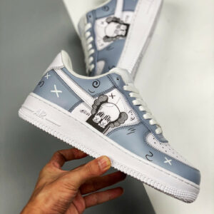 Custom x Kaws Nike Air Force 1 Low Blue White For Sale