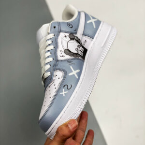 Custom x Kaws Nike Air Force 1 Low Blue White For Sale