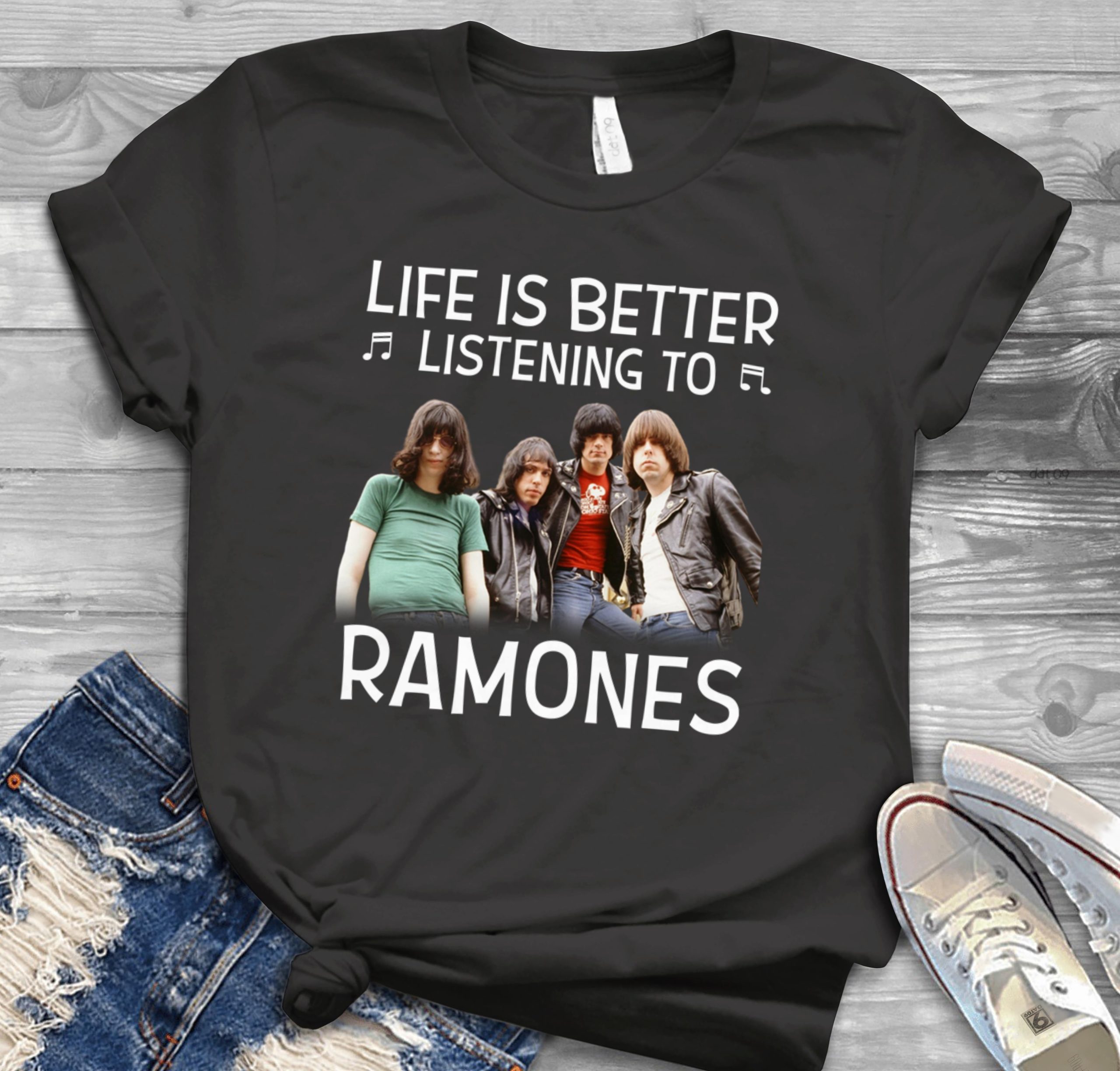 Life Is Better Listening To Ramones Scaled T Shirt