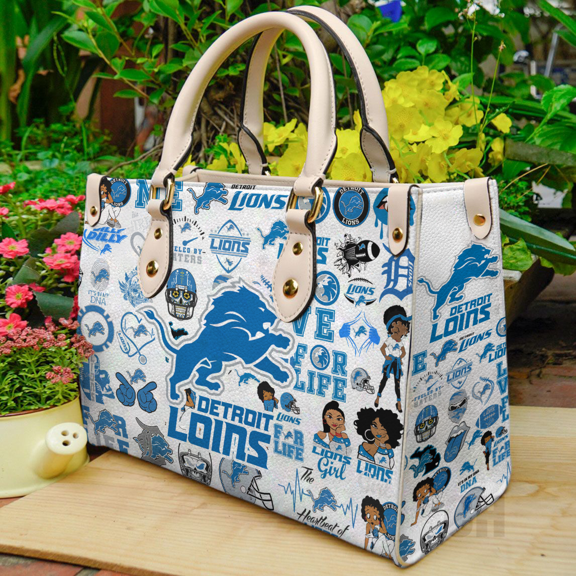 Detroit Lions Lover Women Leather Hand Bag