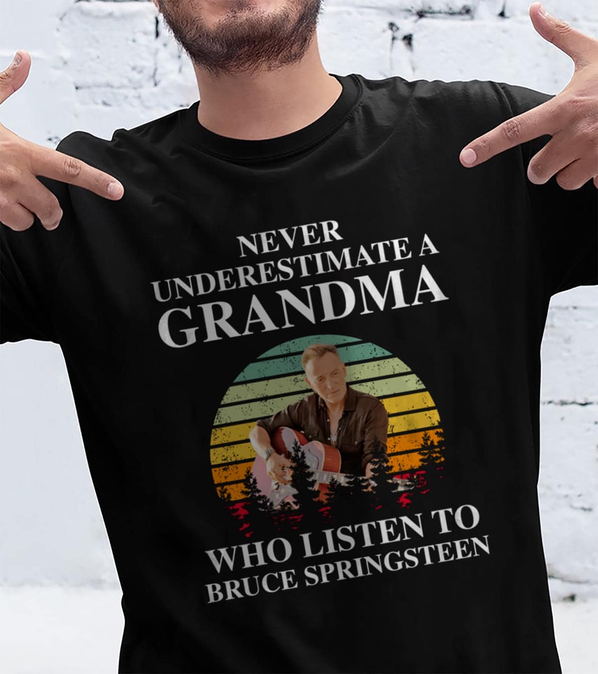 Never Underestimate A Grandma Who Listen To Bruce Springsteen T Shirt