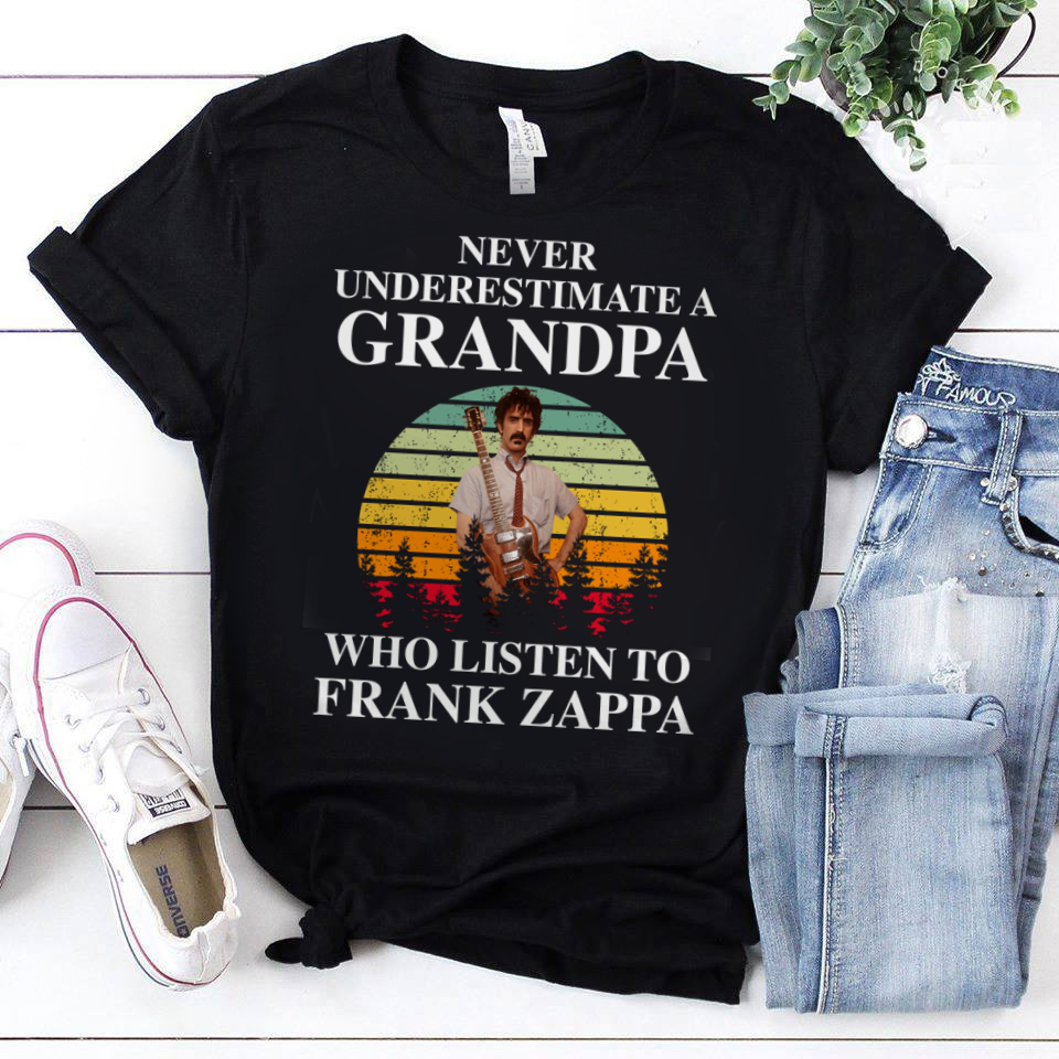 Never Underestimate A Grandpa Who Listen To Frank Zappa .Png T Shirt