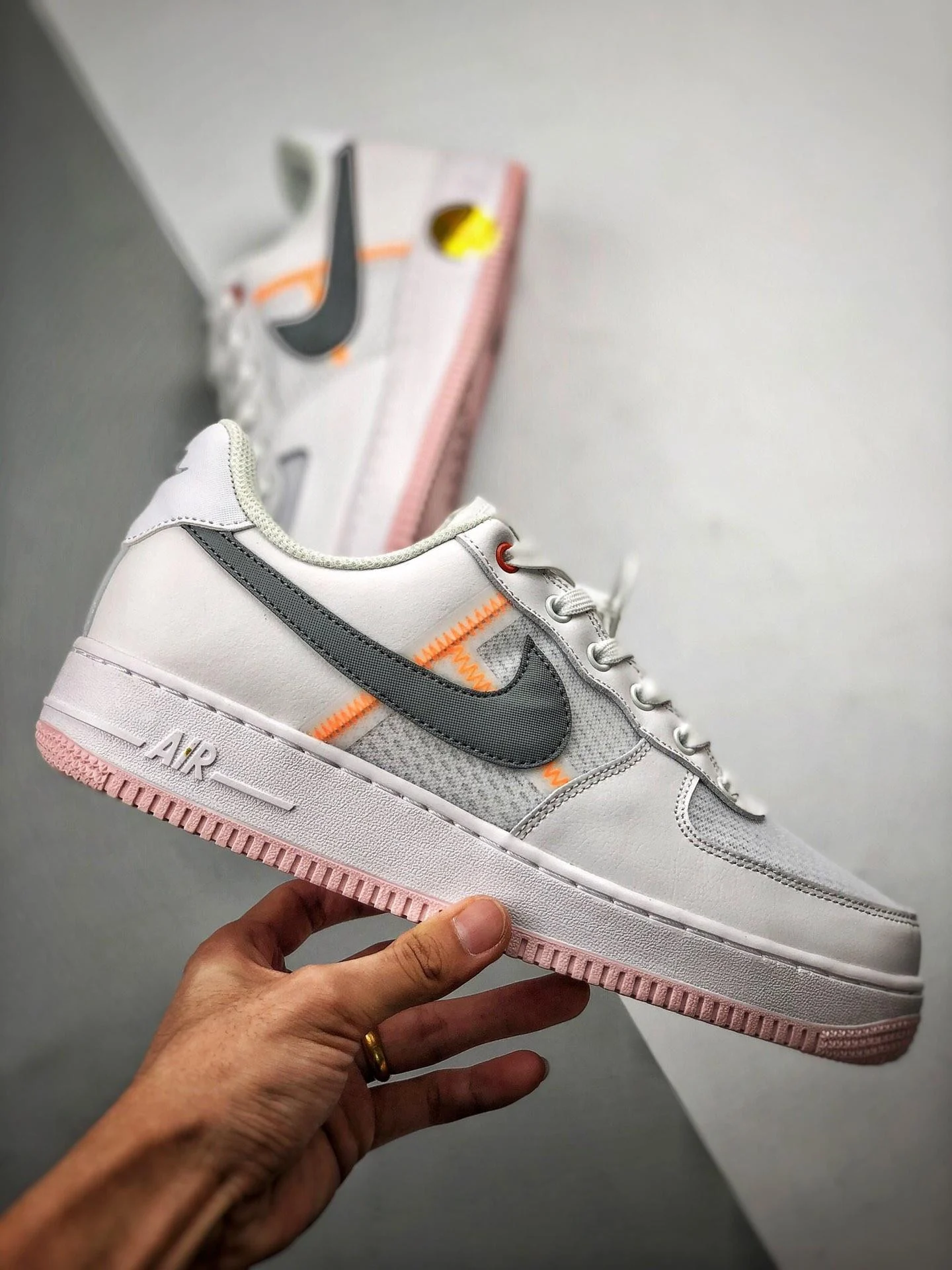 Nike Air Force 1 07 LV8 White Crimson CI0060-101 For Sale